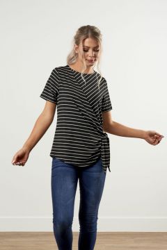 Front Wrap Stripe Top